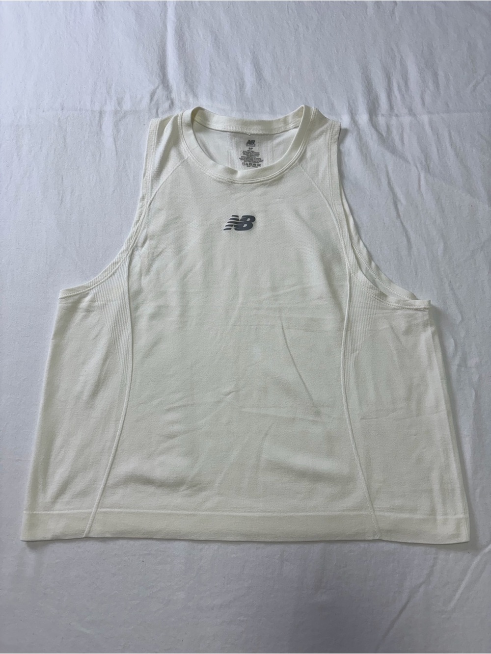 New Balance Cream/White Athletic Tank Top